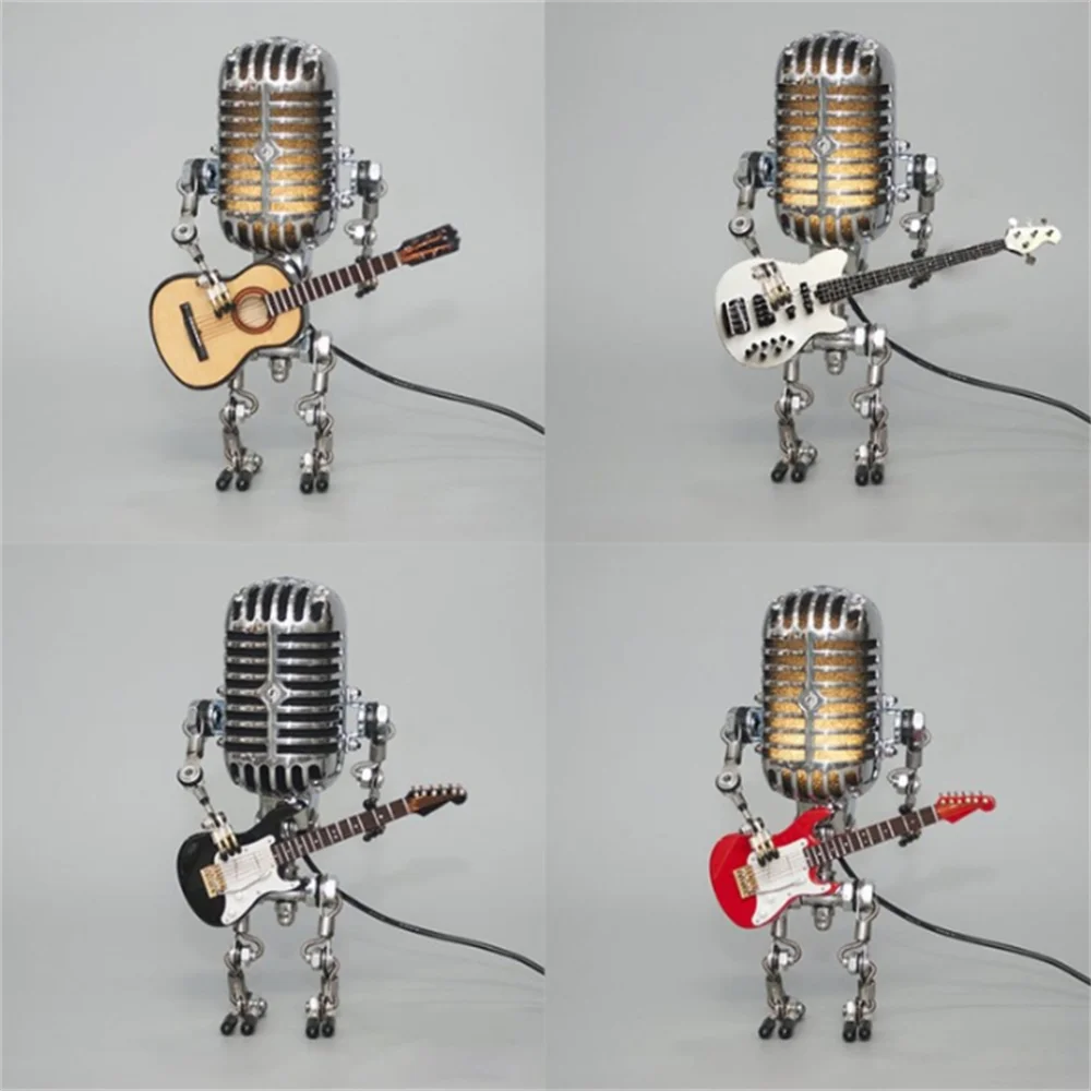 Dimmable Guitar Table Lamp for Living Room, Unique Art Decor Lighting