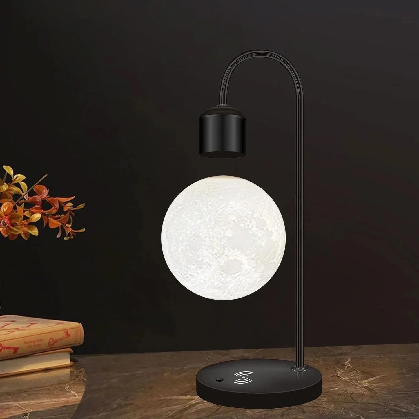 Floating Moon LED Lamp with Wireless Phone Charger - Unique Home Decor