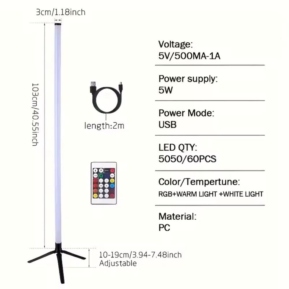 Nordic RGB Tripod Floor Lamp – Stylish LED Mood Lighting for Home