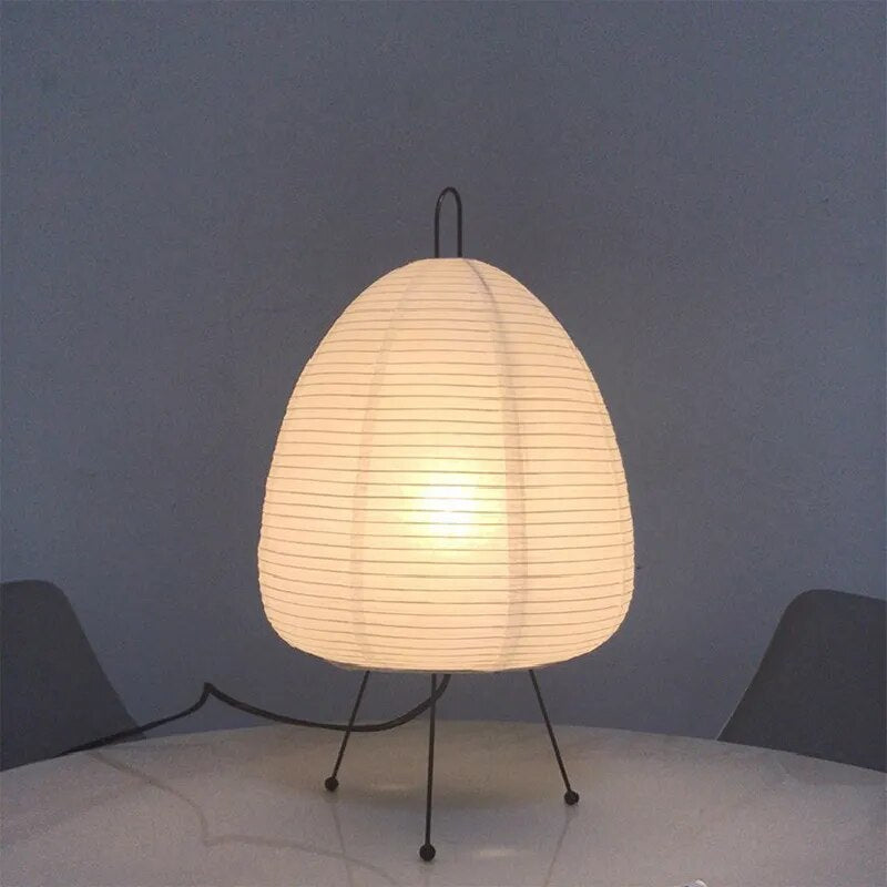 Japanese Rice Paper LED Table Lamp - Modern Home Lighting Decor