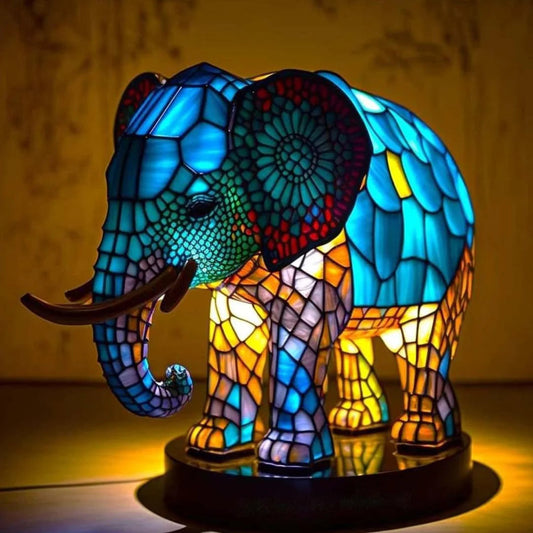 Stained Glass Animal Table Lamp – Decorative Lighting for Home