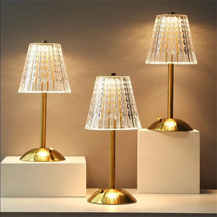 Decorative Crystal Table Lamp with Sparkling Shade for Home Lighting