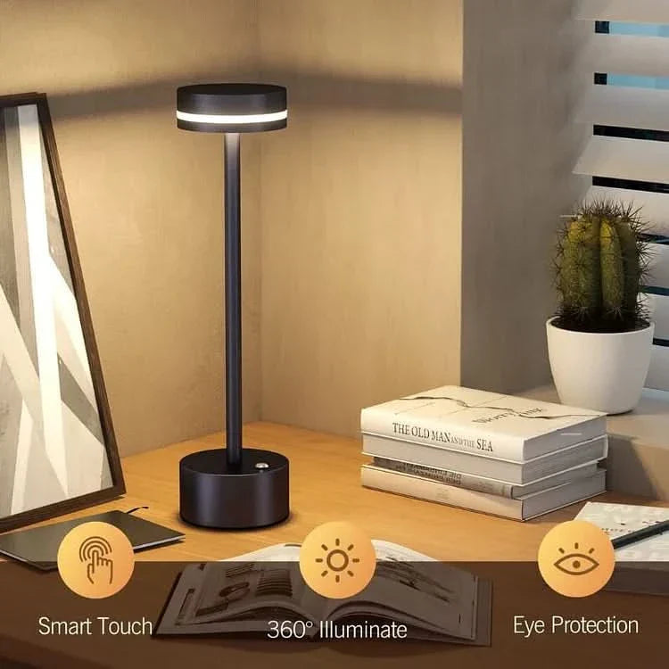 Rechargeable LED Table Lamp - Modern Cordless Aluminum Design