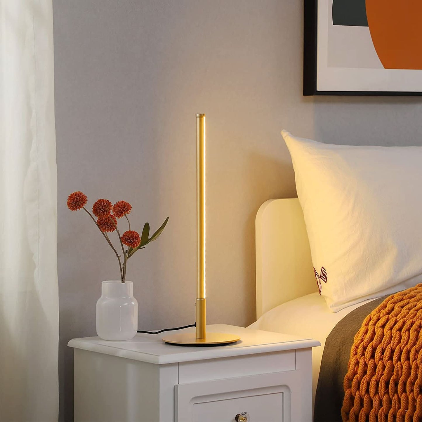 Elegant Gold Table Lamp for Living Room, Bedroom & Office Decor