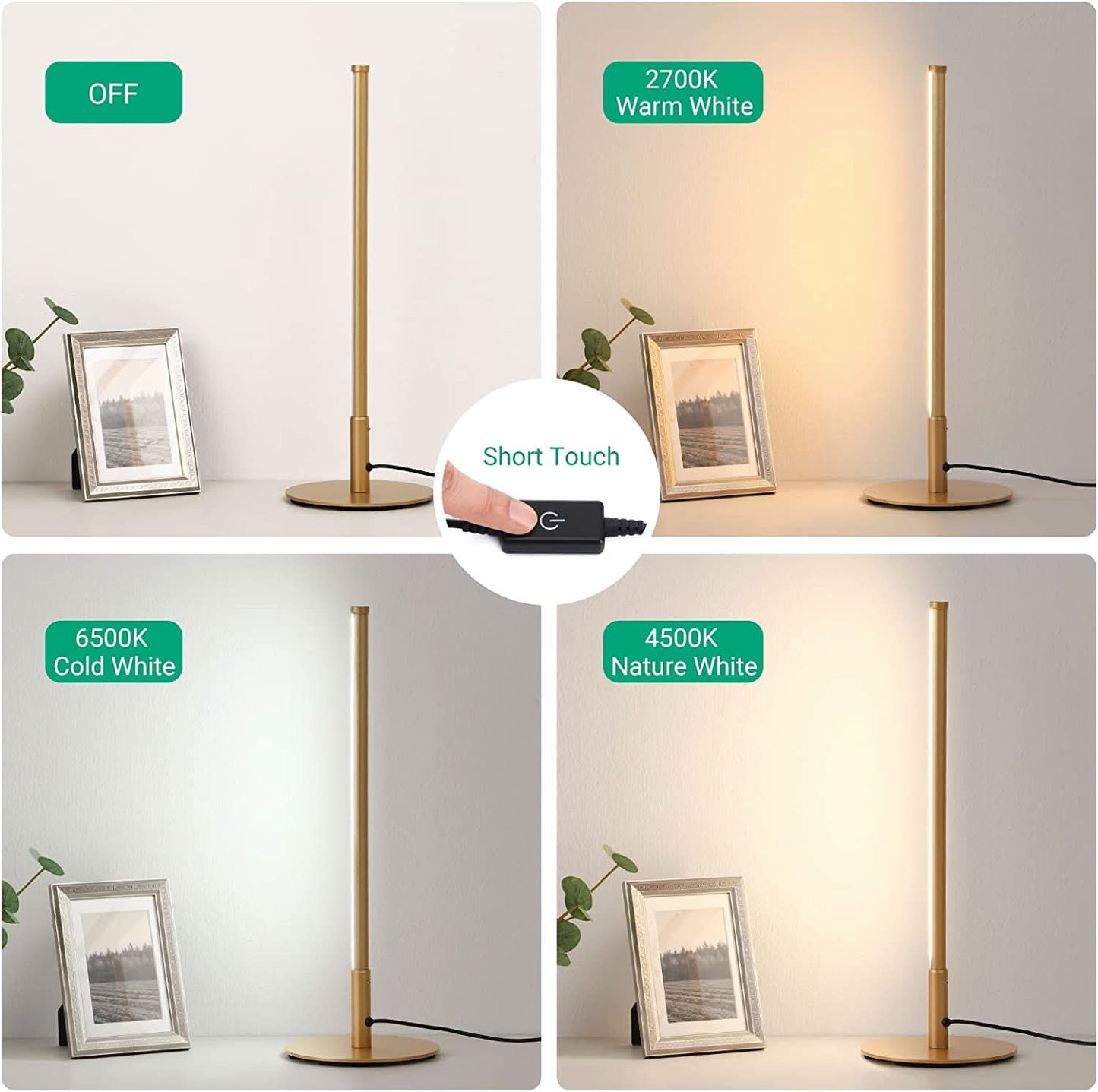Elegant Gold Table Lamp for Living Room, Bedroom & Office Decor