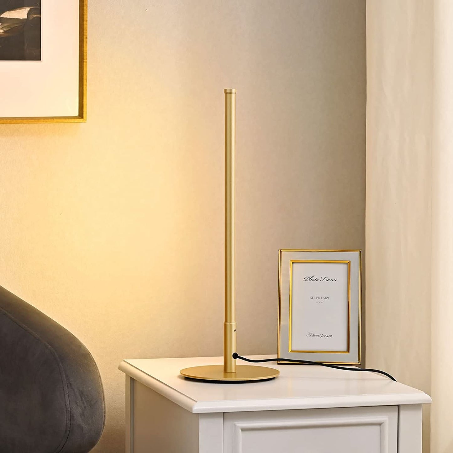 Elegant Gold Table Lamp for Living Room, Bedroom & Office Decor
