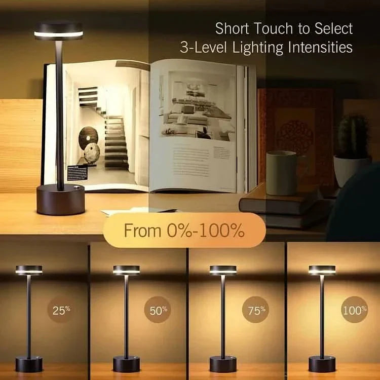 Rechargeable LED Table Lamp - Modern Cordless Aluminum Design