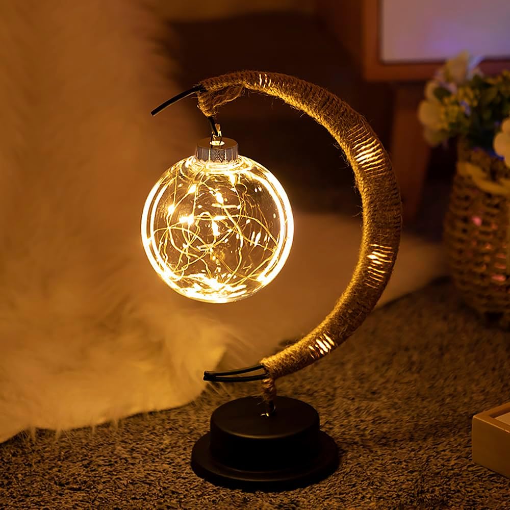 Moon Table Lamp for Living Room - Stylish Night Light & Home Decor