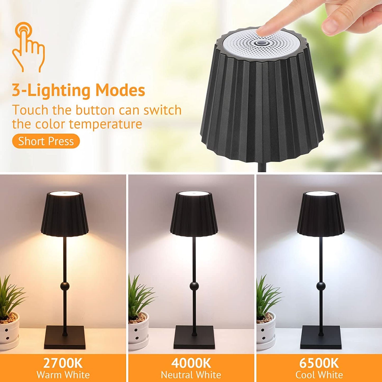 Dimmable LED Table Lamp with Touch Control and Adjustable Brightness