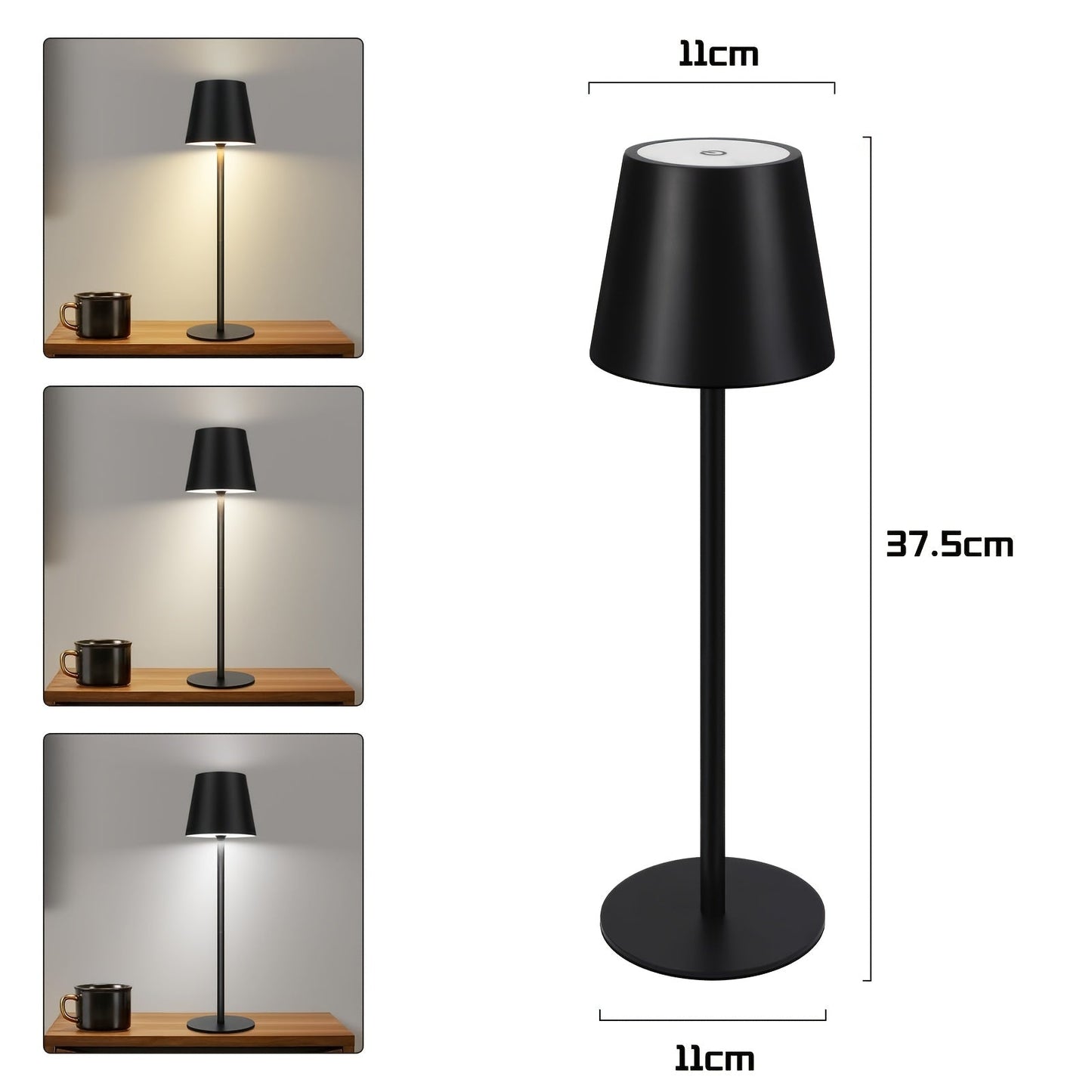2 Pack Rechargeable Touch Control Wireless LED Table Lamps