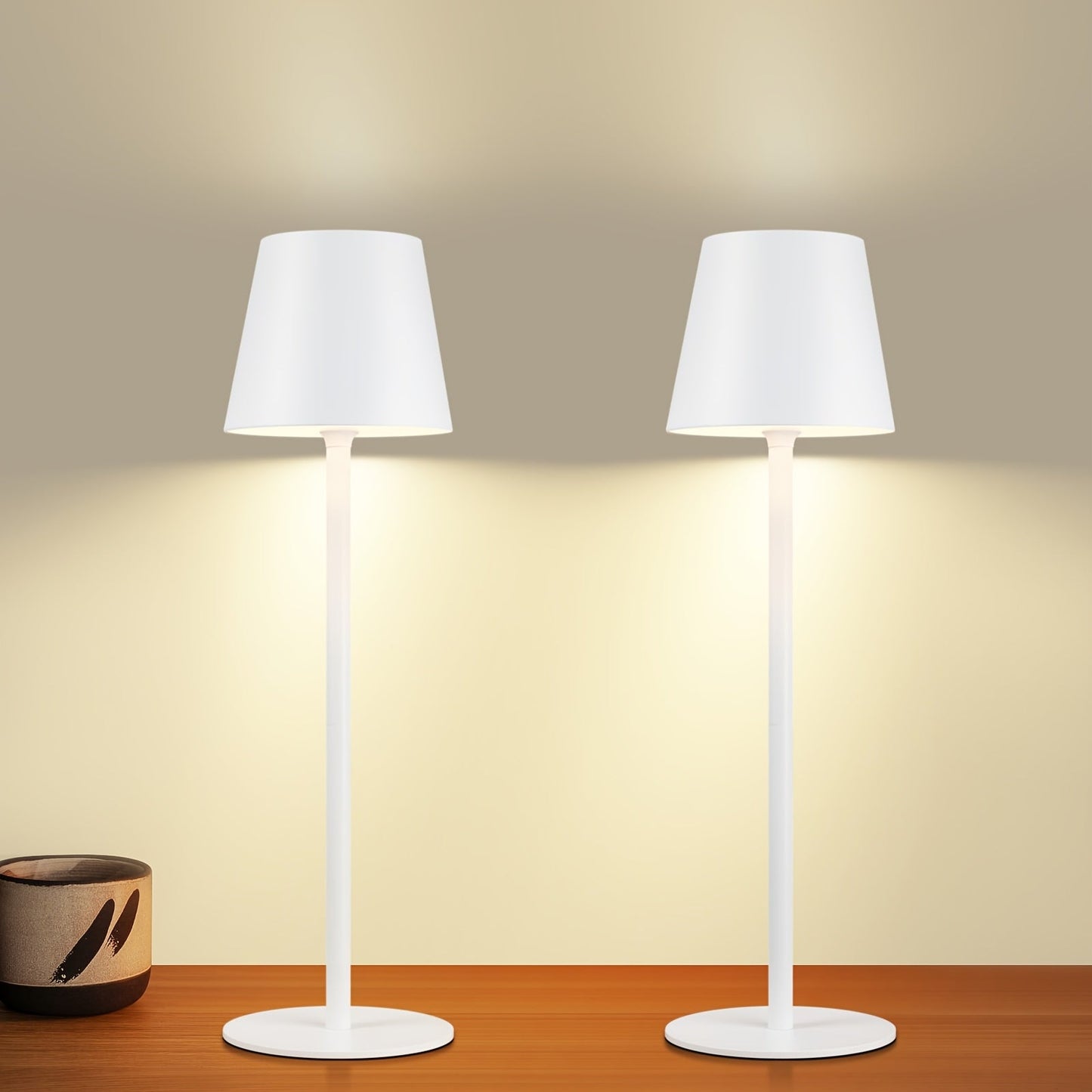 2 Pack Rechargeable Touch Control Wireless LED Table Lamps