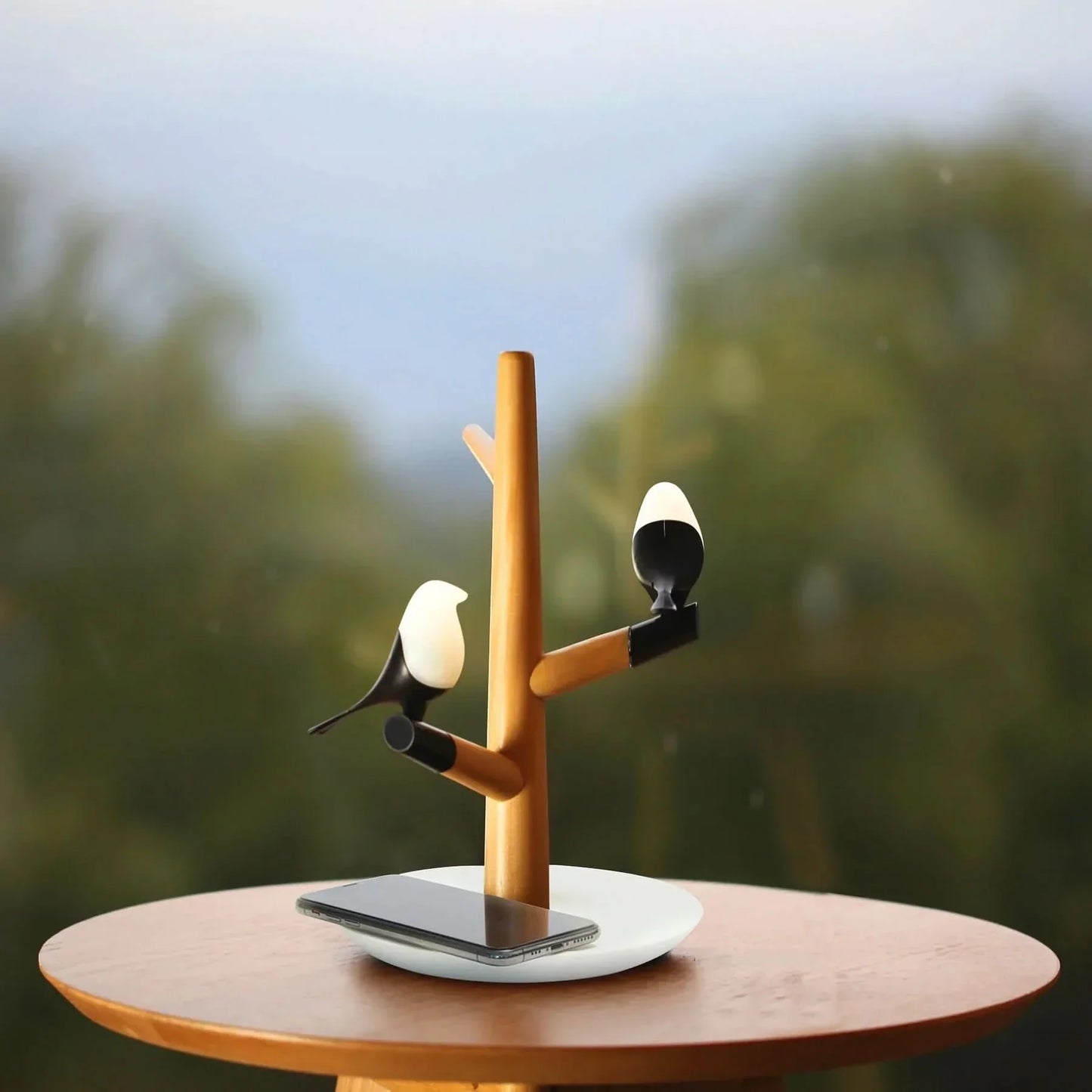 LED Desk Lamp with Dual Wireless Phone Charger and USB Port