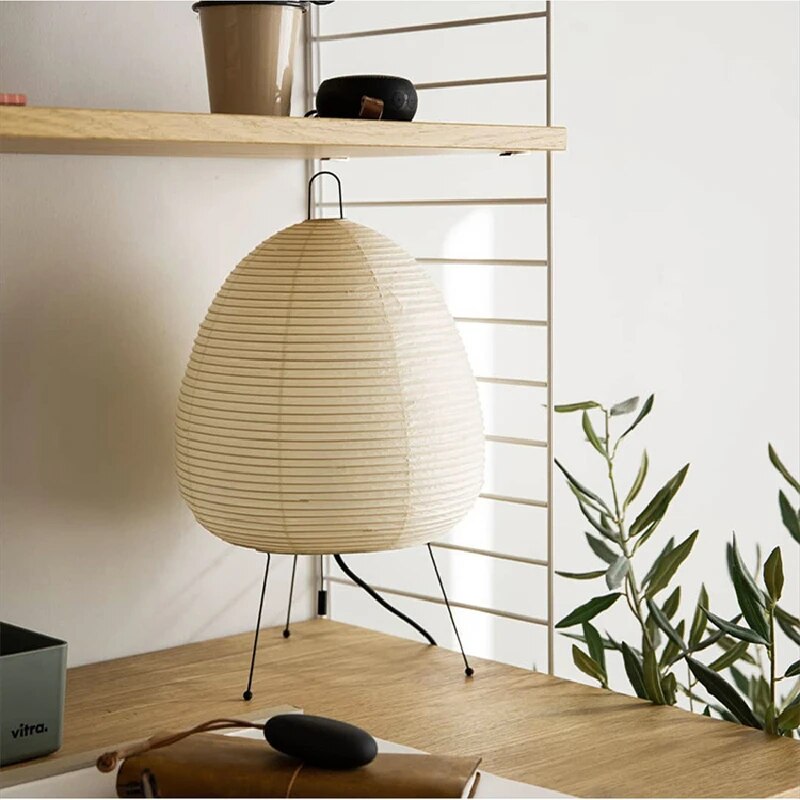Japanese Rice Paper LED Table Lamp - Modern Home Lighting Decor