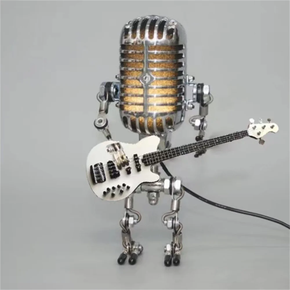 Dimmable Guitar Table Lamp for Living Room, Unique Art Decor Lighting
