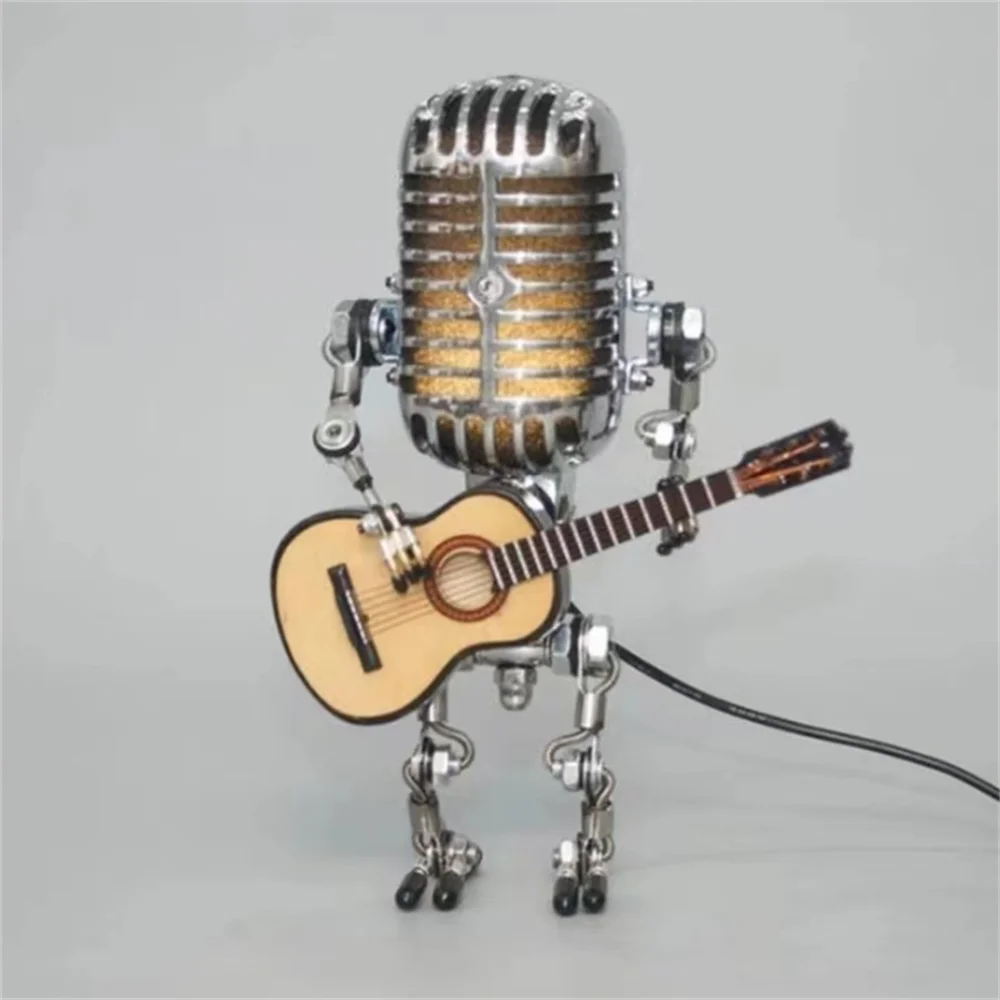 Dimmable Guitar Table Lamp for Living Room, Unique Art Decor Lighting