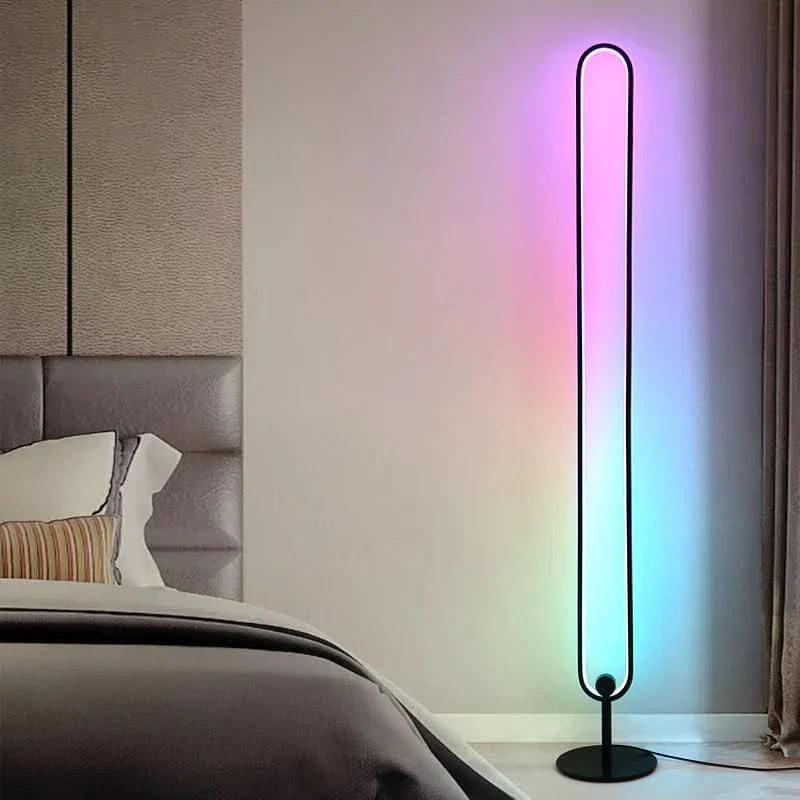 Modern LED Infinity Floor Lamp for Living Room & Bedroom Lighting