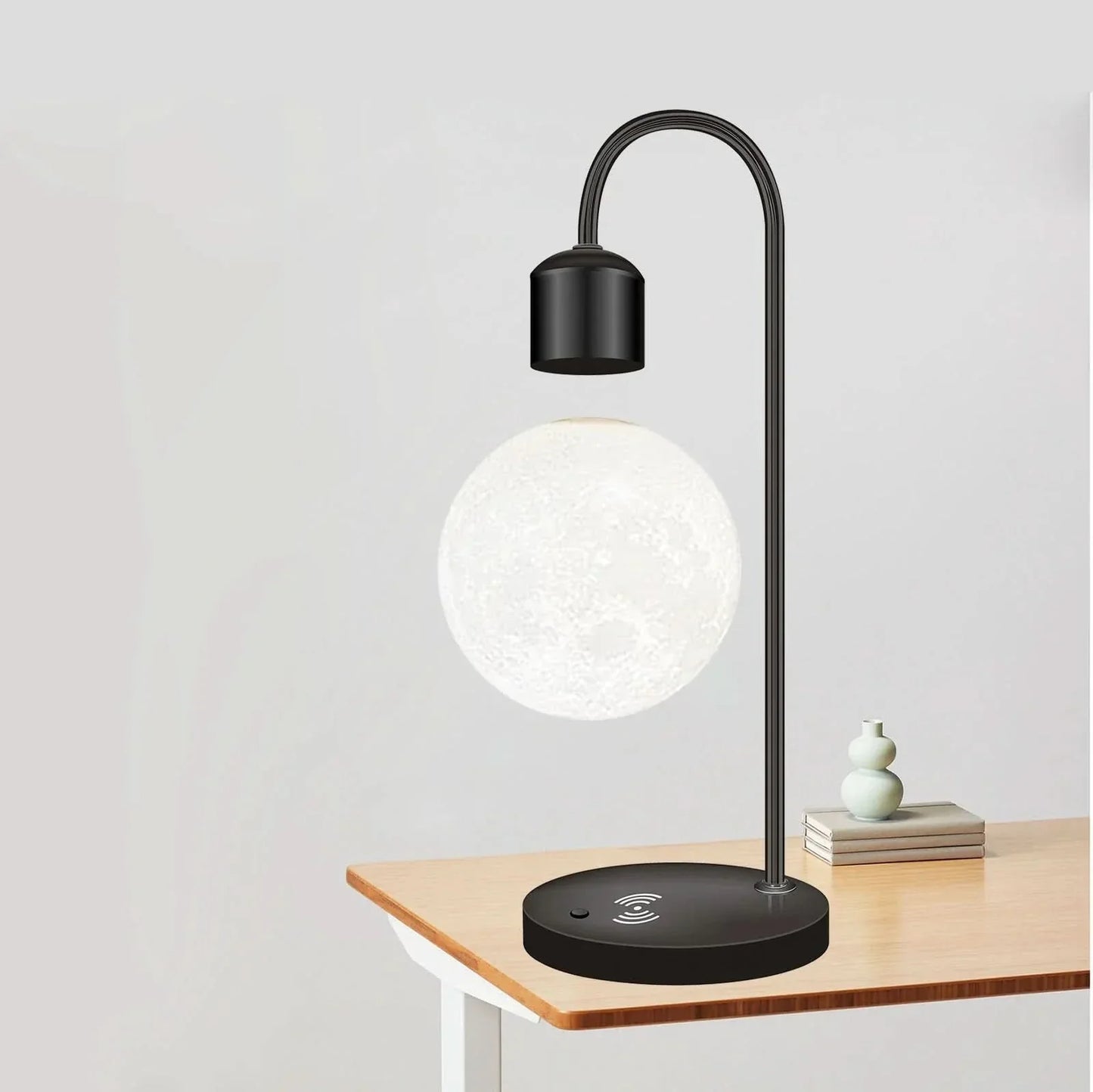 Floating Moon LED Lamp with Wireless Phone Charger - Unique Home Decor