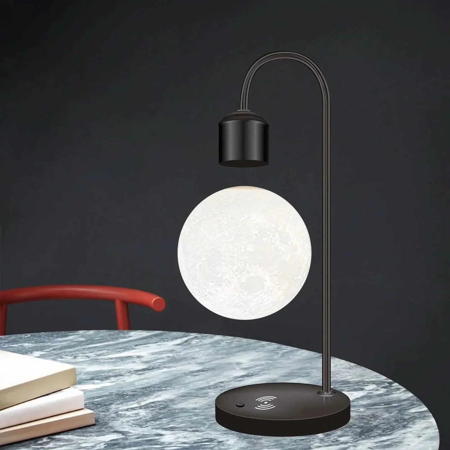 Floating Moon LED Lamp with Wireless Phone Charger - Unique Home Decor