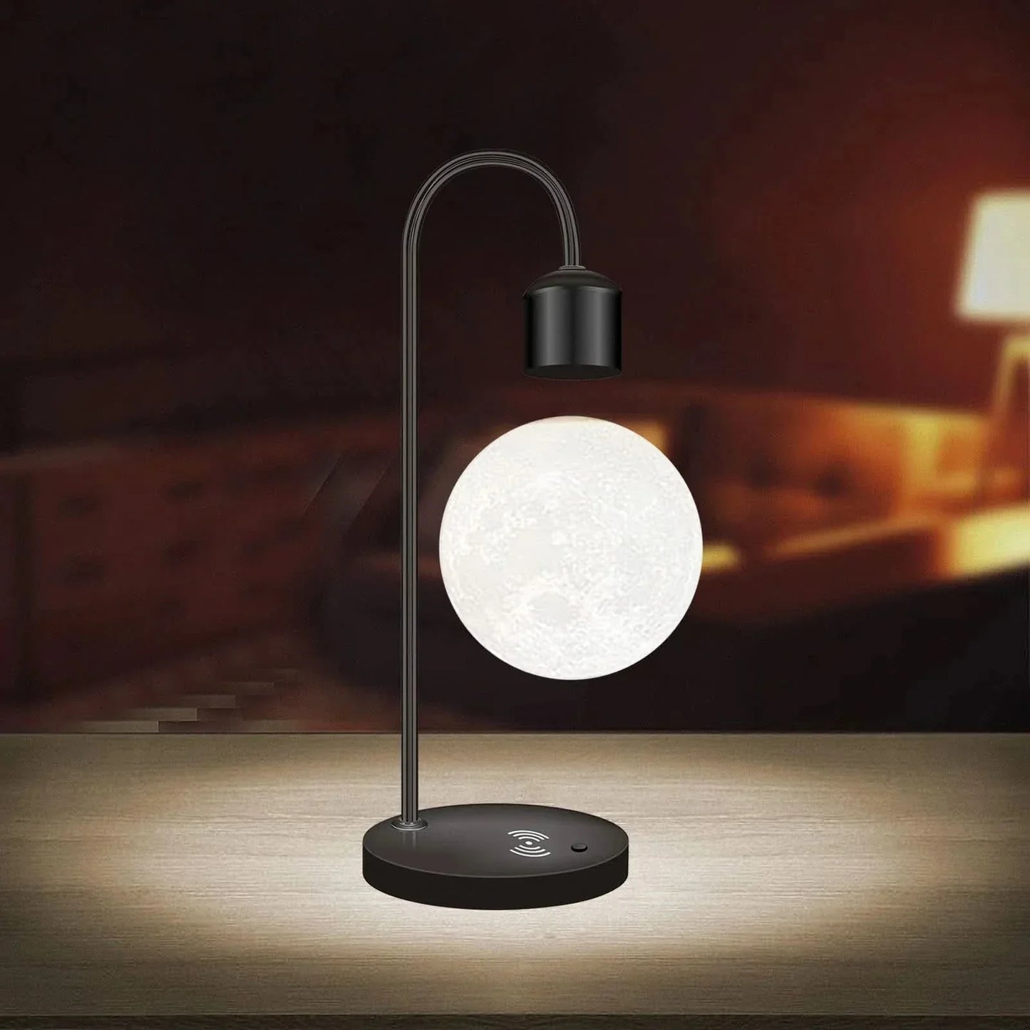 Floating Moon LED Lamp with Wireless Phone Charger - Unique Home Decor