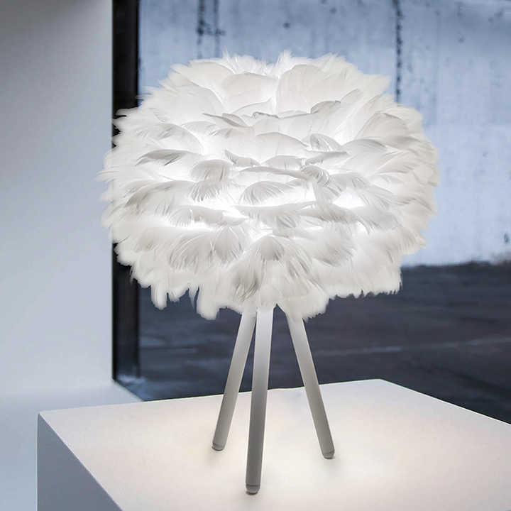 Dimmable Feather Table Lamp - Elegant Decorative Lighting for Home