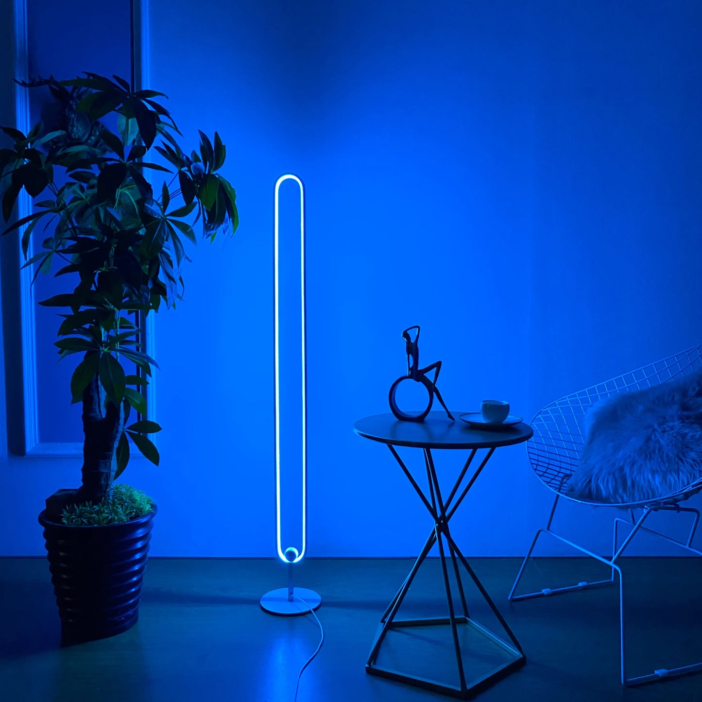 Modern LED Infinity Floor Lamp for Living Room & Bedroom Lighting