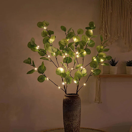Olive Branch Fairy Light Table Lamps for Living Room Decor