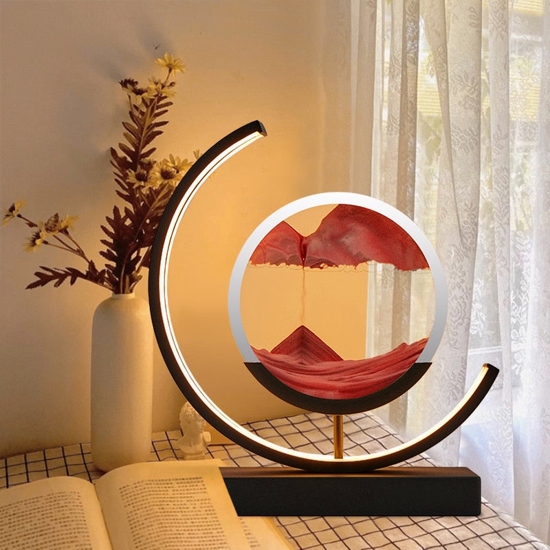 Adjustable LED Sand Art Table Lamps for Living Room Decor