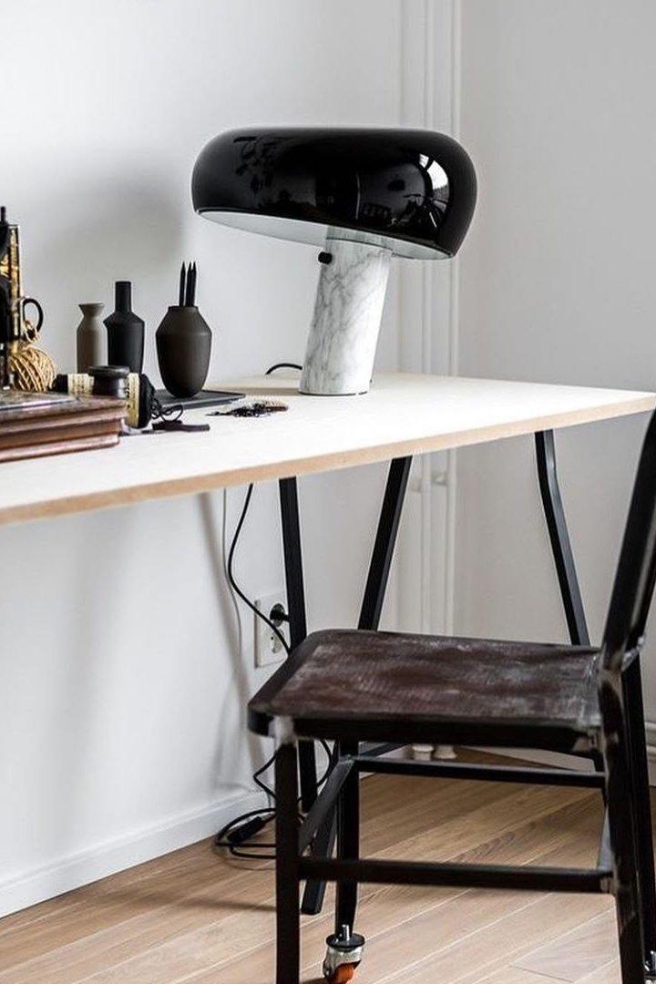 Elegant Marble Table Lamp for Bedroom, Living Room & Office Lighting