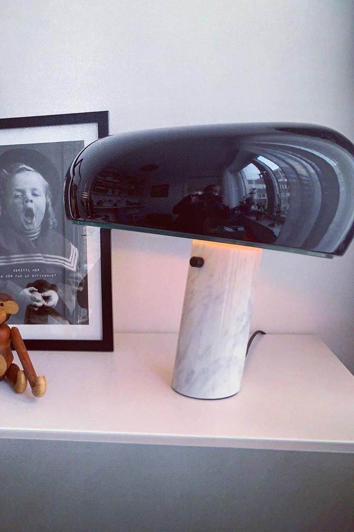 Elegant Marble Table Lamp for Bedroom, Living Room & Office Lighting