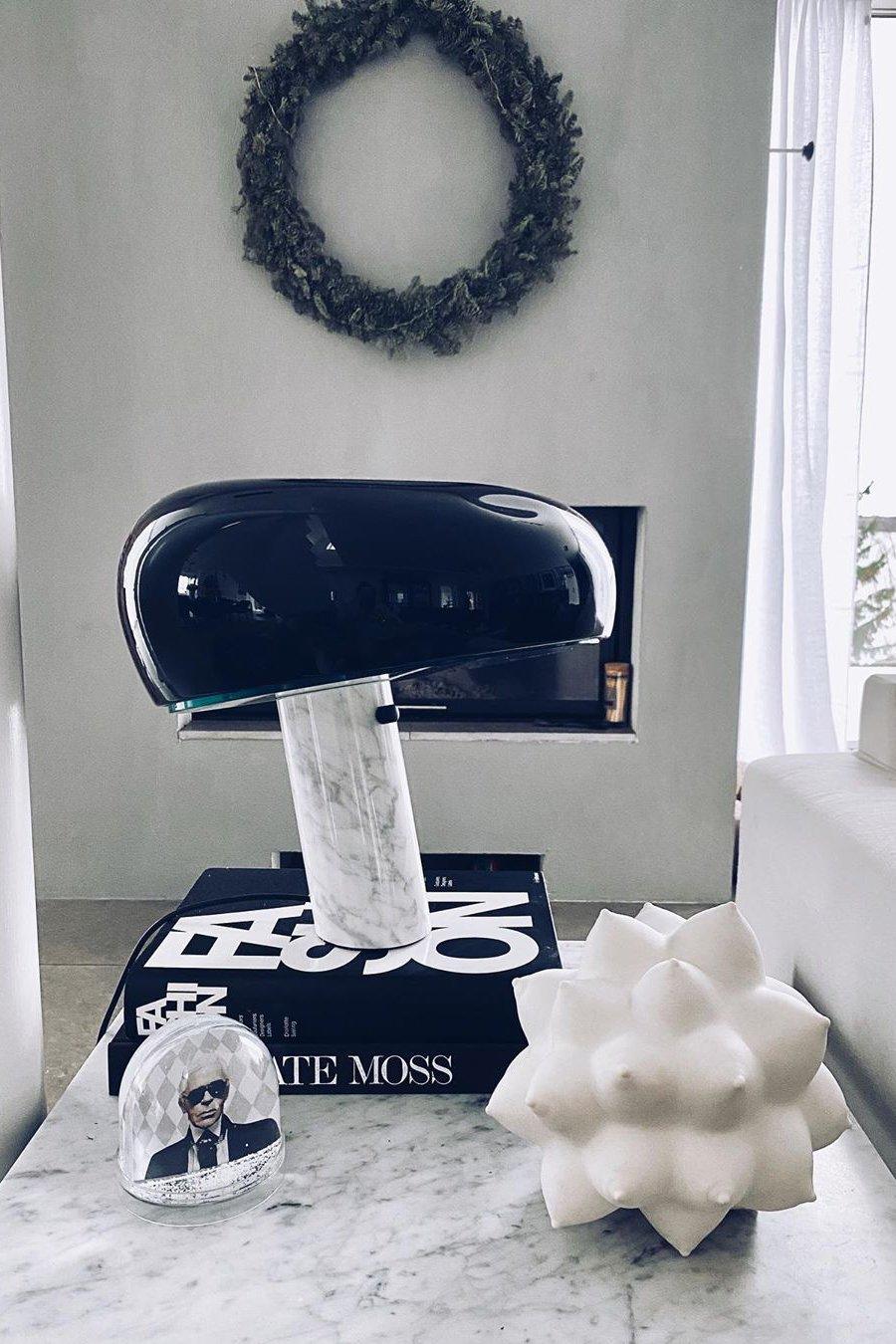 Elegant Marble Table Lamp for Bedroom, Living Room & Office Lighting