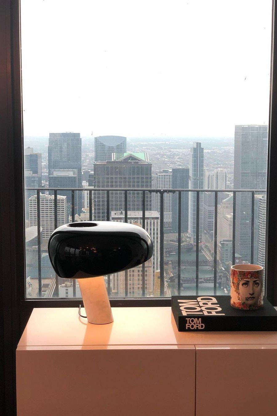 Elegant Marble Table Lamp for Bedroom, Living Room & Office Lighting