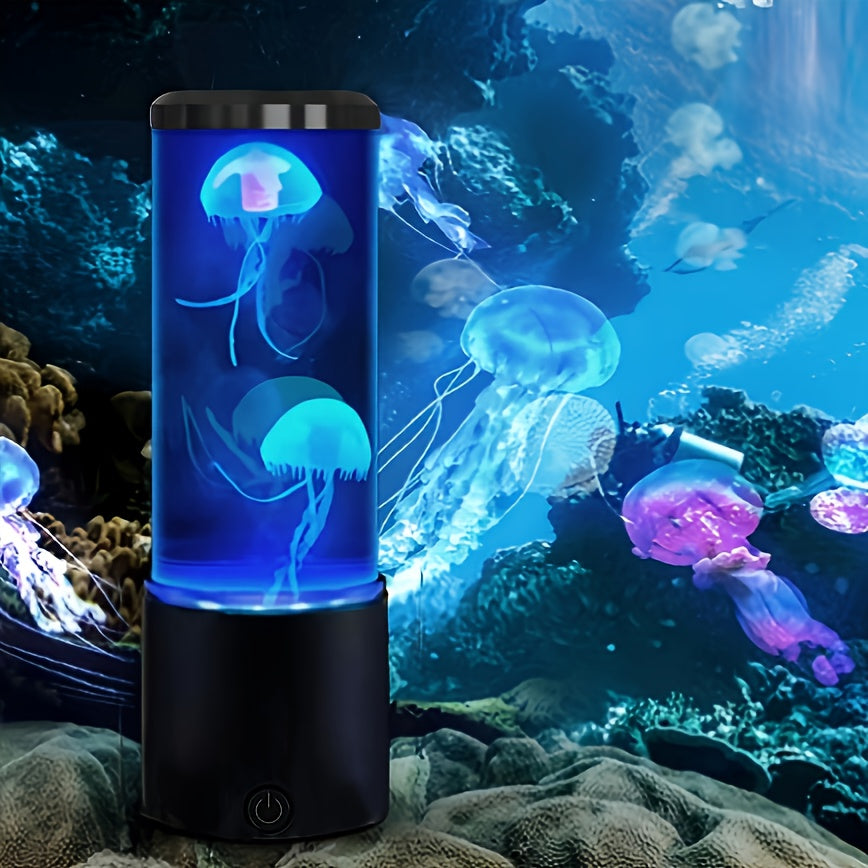 Colorful LED Lava Lamp with Jellyfish Effect - USB Table Light