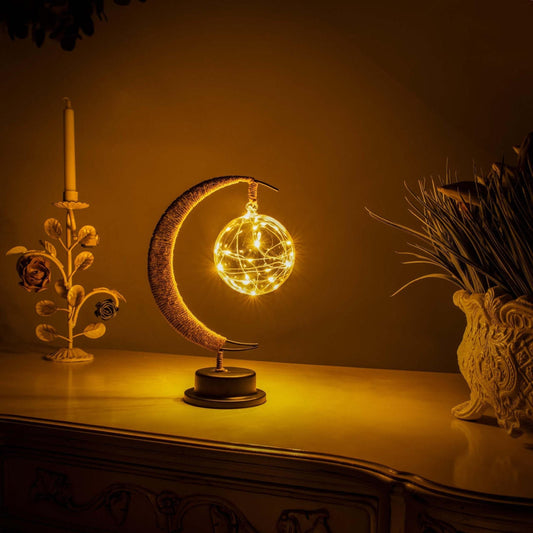 Moon Table Lamp for Living Room - Stylish Night Light & Home Decor