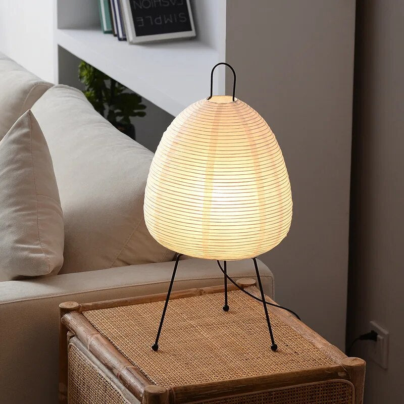Japanese Rice Paper LED Table Lamp - Modern Home Lighting Decor